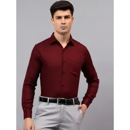 Vida Loca Self Design Spread Collar Slim Fit Cotton-picture-21