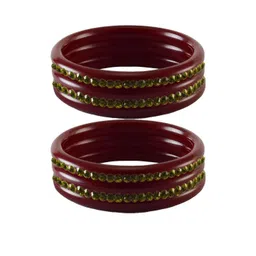 Vidhya Kangan Green Stone Stud Acrylic Bangle-picture-24