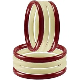 vidhya kangan Latest Traditional Red-Cream Plain Acrylic Bangle-(banx3054) For Women And Girls-picture-11