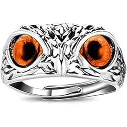 vien Owl Eye Ring Athena's Lucky Ring For Women Men Vintage Fashion Creative Jewelry Best Gift (ORANGE)-picture-22