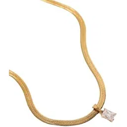 vien Square White Zircon Pendant Necklace Women's Classic Luxury Girls Jewelry Chain Gold-plated Stainless Steel Pendant-picture-28