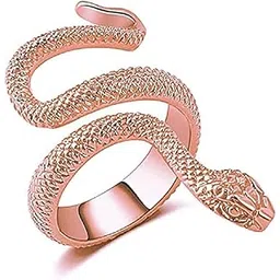 vientiq Adjustable Rose-Gold Snake Finger Ring for Men/Women-picture-30