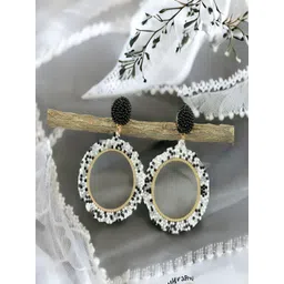 Vientiq Gold Plated Artificial Beads Beaded Circular Shape Drop Earrings-picture-15