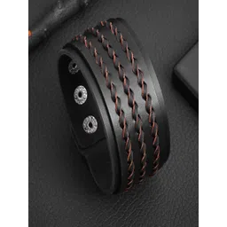 Vientiq Men Black Leather Bracelet-picture-24