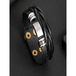 Vientiq Men Black Leather Bracelet-picture-36