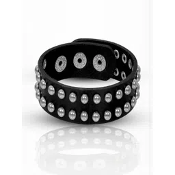 Vientiq Men Black Leather Bracelet image 2