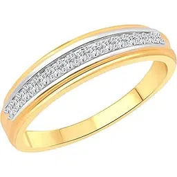 vighnaharta CZ Golden Shine Half Round CZ Gold and Rhodium Plated Alloy Ring for Women and Girls - [VFJ1204FRG]-picture-39
