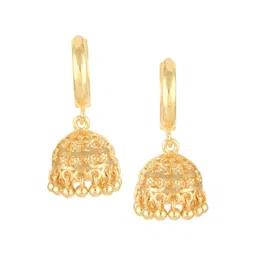 Vighnaharta Gold-Toned Floral Jhumkas Earrings-picture-39
