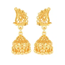 Vighnaharta Gold-Toned Floral Jhumkas Earrings-picture-32