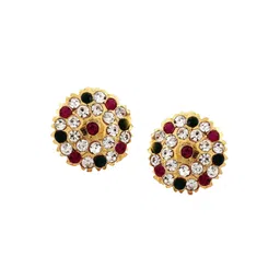 Vighnaharta Gold-Toned Floral Studs Earrings-picture-27