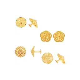Vighnaharta Gold-Toned Floral Studs Earrings-picture-28