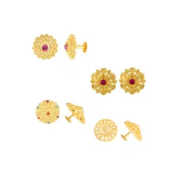 Vighnaharta Gold-Toned Floral Studs Earrings-picture-30