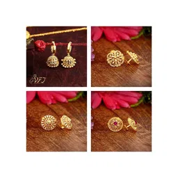 Vighnaharta Gold-Toned Floral Studs Earrings-picture-31