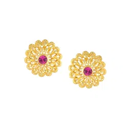 Vighnaharta Gold-Toned Floral Studs Earrings-picture-16