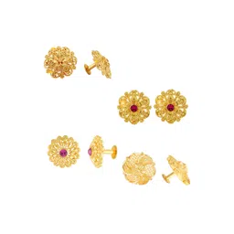 Vighnaharta Gold-Toned Floral Studs Earrings-picture-13