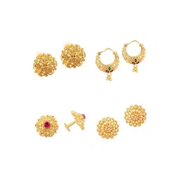 Vighnaharta Gold-Toned Floral Studs Earrings-picture-17