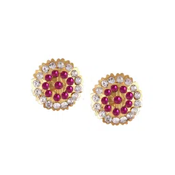 Vighnaharta Gold-Toned Floral Studs Earrings-picture-20