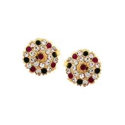 Vighnaharta Gold-Toned Floral Studs Earrings image 4