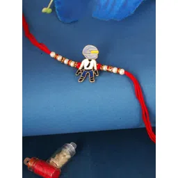 Vighnaharta Set Of 2 Gold-Plated Artificial Beaded Thread Rakhis-picture-13