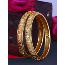 Vighnaharta Set Of 2 Gold-Plated Stone -Studded Bangles-picture-24