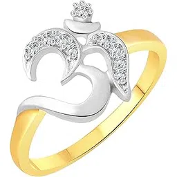 vighnaharta Two Tone Fancy Om CZ Gold and Rhodium Plated Alloy Ring for Women and Girls - [VFJ1205FRG]-picture-11