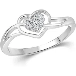 vighnaharta Valentine Gift Splendid Heart (CZ) Rhodium Plated Ring - 1069FRR [VFJ1069FRR]-picture-53