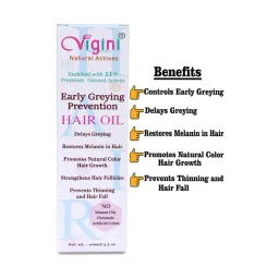 Vigini Anti Early Greying Prevention Hair Oil - 100 ml image 3