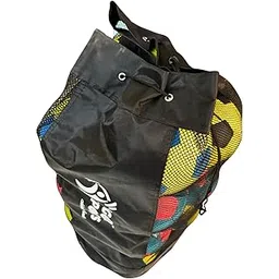 vigour sports Sports Ball Mesh Bag, Extra Large Capacity for 14 Balls of Size 5, Black Drawstring Kit Bag-picture-49