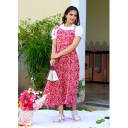 vihaan Women Red Dungaree-picture-22