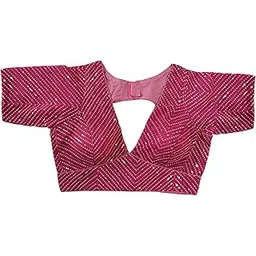 vihu fashion Georgett Womens Fancy Readymade Half Sleeve Sequins Saree Blouse-picture-28