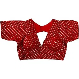 vihu fashion Georgett Womens Fancy Readymade Half Sleeve Sequins Saree Blouse-picture-56