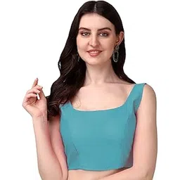 vihu fashion Plain Sleeveless Pattern Readymade Blouse U Neck Choli-picture-30