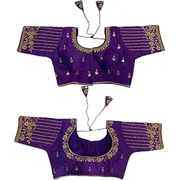 vihu fashion Women's Readymade Bridal Embroidery Blouse Multi Coding maggam Work moti Work Indian Ethnic Designer Stitched Readymade Saree Half Sleeve Blouse for Women for Saree Lehenga Choli-picture-32