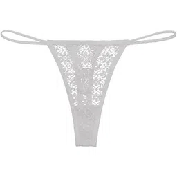 vikimo Women's Sexy Lace G-String/T String/Thong Bikini Panty Free Size (Pack of 1, White)-picture-22