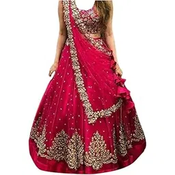 vikkutex Women's Malay satin Semi Stitched Lehenga Choli In Multicolour Colour SF218ver-35-picture-56