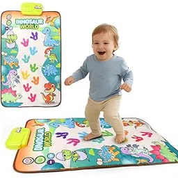 VikriDa Musical Floor Mat and Piano Keyboard for Babies and Toddlers - Animal Design Interactive Learning Toy with Sound - Dino-picture-28