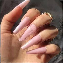 VIKSON INTERNATIONAL 100 Pcs Pack/Set of || Extra long Natural Color || Coffin French press on fake artificial Nails extension for special occasion || for girls women.-picture-31