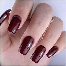 VIKSON INTERNATIONAL 24 Pcs set of wine red | High Gloss UV Gel Finish | Medium Length SQUARE TIP | Easy To Use One Minute Ready | press on Artificial fake Nails Set | WITH NAILS APPLY KIT for girls women.-picture-21