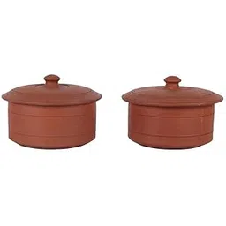 Village Decor Handmade earthen Clay Natural Yogurt Maker/Clay Curd Pot with lid 500ML (Pack of 2)-picture-13