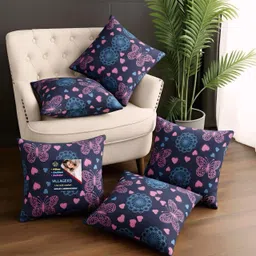 villagers Microfibre Cushion Pack of 5 Geometric Premium Cushion Set | (16x16 inch)-picture-27