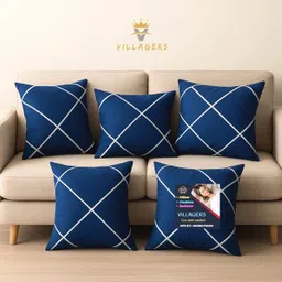 villagers Polyester Fibre Cushion Pack of 5 Abstract Premium Cushion Set | (16x16 inch)-picture-11