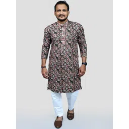 VILLAIN Geometric Embroidered Sequinned Straight Kurta-picture-17