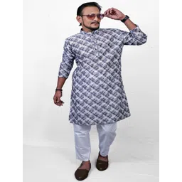 VILLAIN Men Geometric Printed Kurta-picture-15