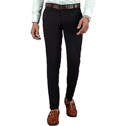 villain Solid Mid-Rise Stretchable Men's Formal Trousers-picture-44