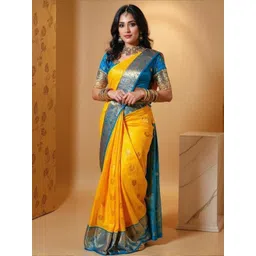 VILLE FASHION Women Woven Design Kanjeevaram Sarees-picture-26