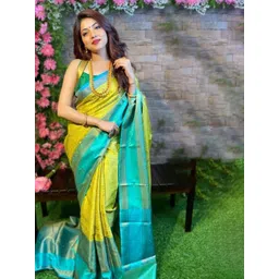 VILLE FASHION Woven Design Zari Art Silk Kanjeevaram Saree-picture-20