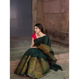 VILLE FASHION Woven Design Zari Kanjeevaram Saree-picture-37