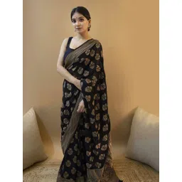 VILLE FASHION Woven Design Zari Kanjeevaram Saree-picture-37