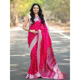 VILLE FASHION Woven Design Zari Kanjeevaram Saree-picture-38