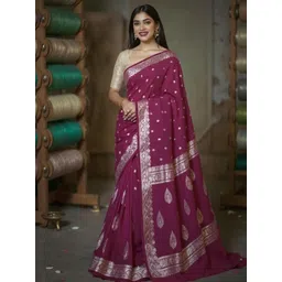 VILLE FASHION Woven Design Zari Kota Saree-picture-24